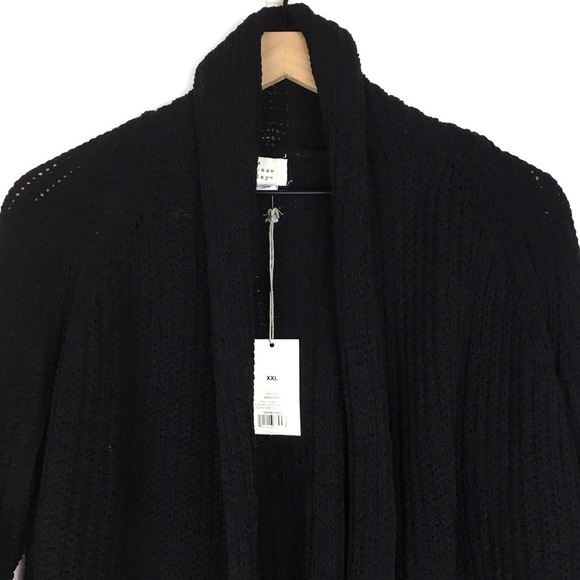 A NEW DAY Cardigan Sweater Solid Black Minimalist Capsule Wardrobe Size XXL NWT - Picture 2 of 11